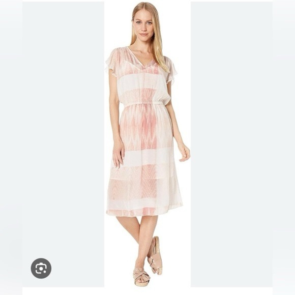 NWT Frye Shibori V-Neck Dress, Deauville Mauve, Size XS - Picture 1 of 12